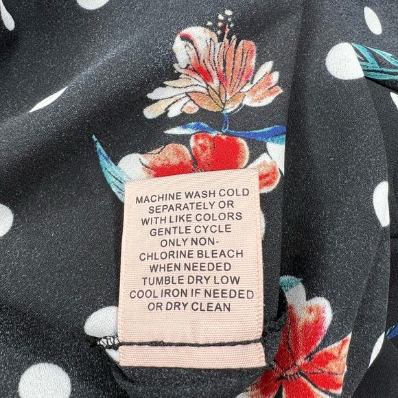 NWT Philosophy Women's Polka Dot Floral Sleeveless V-Neck Wrap Maxi Dress Sz 10 - Picture 14 of 15